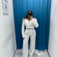 Tailleur giacca crop e pantalone 38411