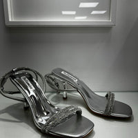 Sandali argento con strass 2552