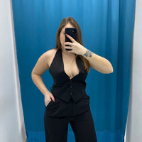 Gilet corto con scollo