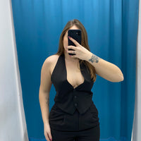 Gilet corto con scollo