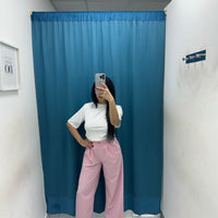 Pantalone wide leg rosa 9160