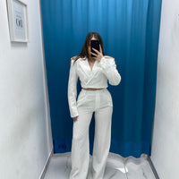 Tailleur giacca crop e pantalone 38411