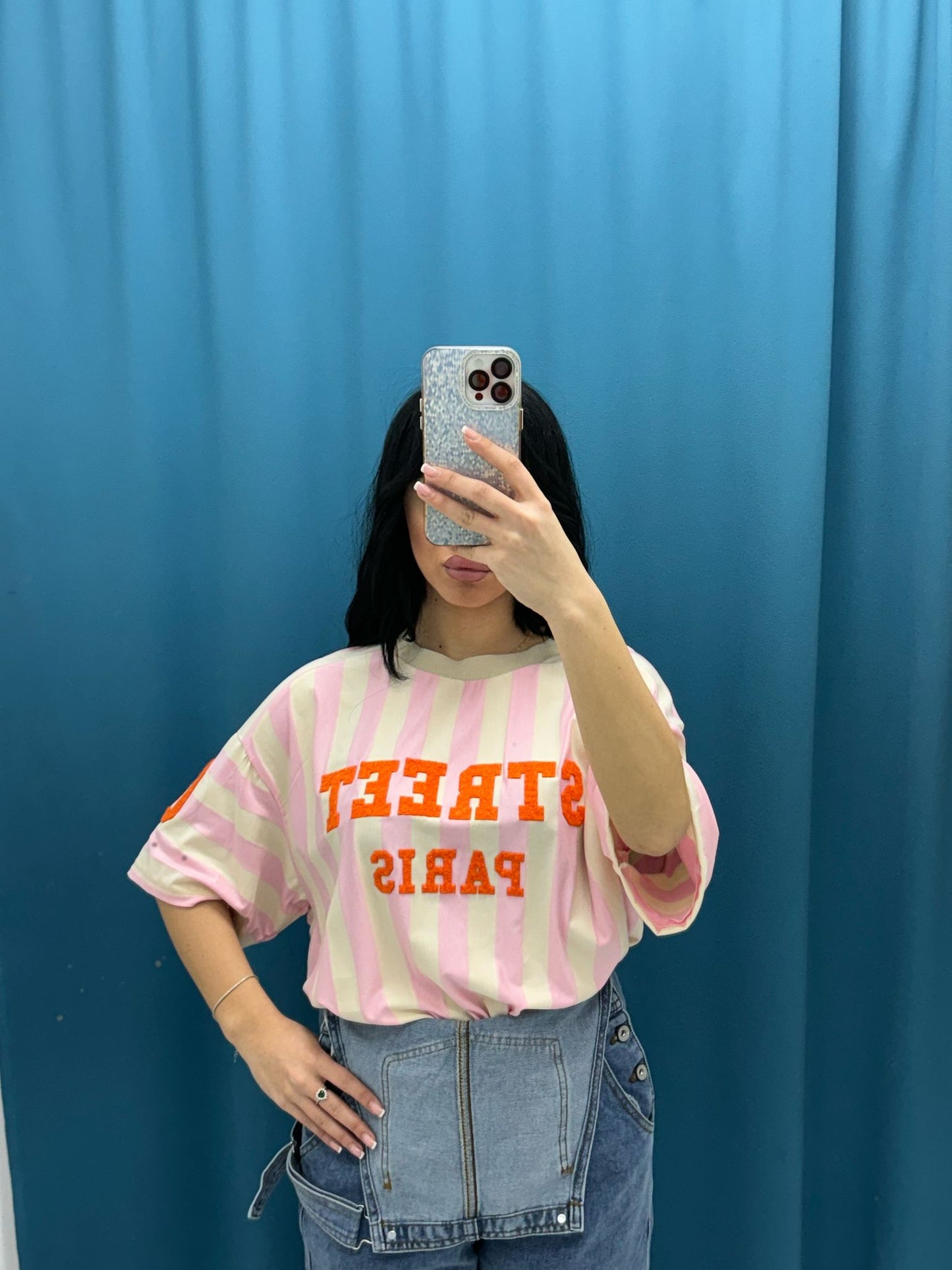 T-shirt a righe 16606