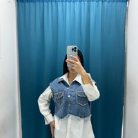 Camicia con gilet in denim 0648