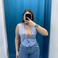 Gilet corto con scollo