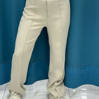 Pantalone a zampa beige 11627