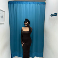 Vestito longuette con scollo 13584