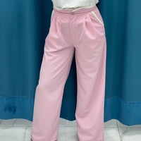 Pantalone wide leg rosa 9160