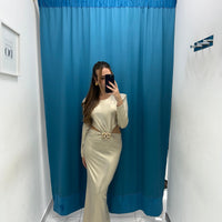 Vestito lungo lucido 37017