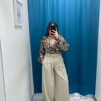 Pantalone wide leg con cintura 18065