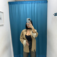Giacca oversize beige Lumina 24091