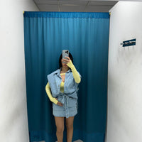 Coordinato gilet denim e gonna 030