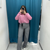 Pantalone wide leg grigio 2892
