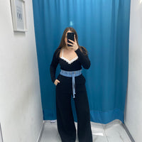 Pantalone di tuta con risvolto