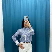 Camicia crop con brillantini 11342
