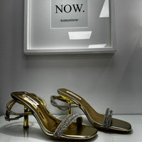 Sandali oro con strass 2252