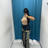 Jeans Wide Leg con Frange-22101