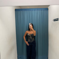 Denim Palazzo con Fondo Risvoltato-F31