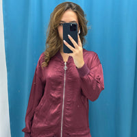 Felpa con zip satin 24015