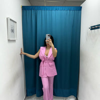 Tailleur gilet e pantalone rosa 6313