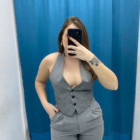 Gilet corto con scollo