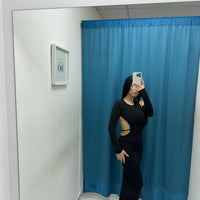 Vestito lungo con scollo sul retro 1510