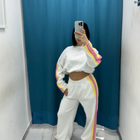 Coordinato felpa e pantalone con spacco 19051