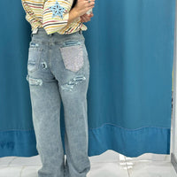 Jeans con strass sul retro 1163