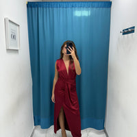 Vestito lungo con spacco 6005