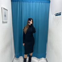 Vestito a costine con collo 55742