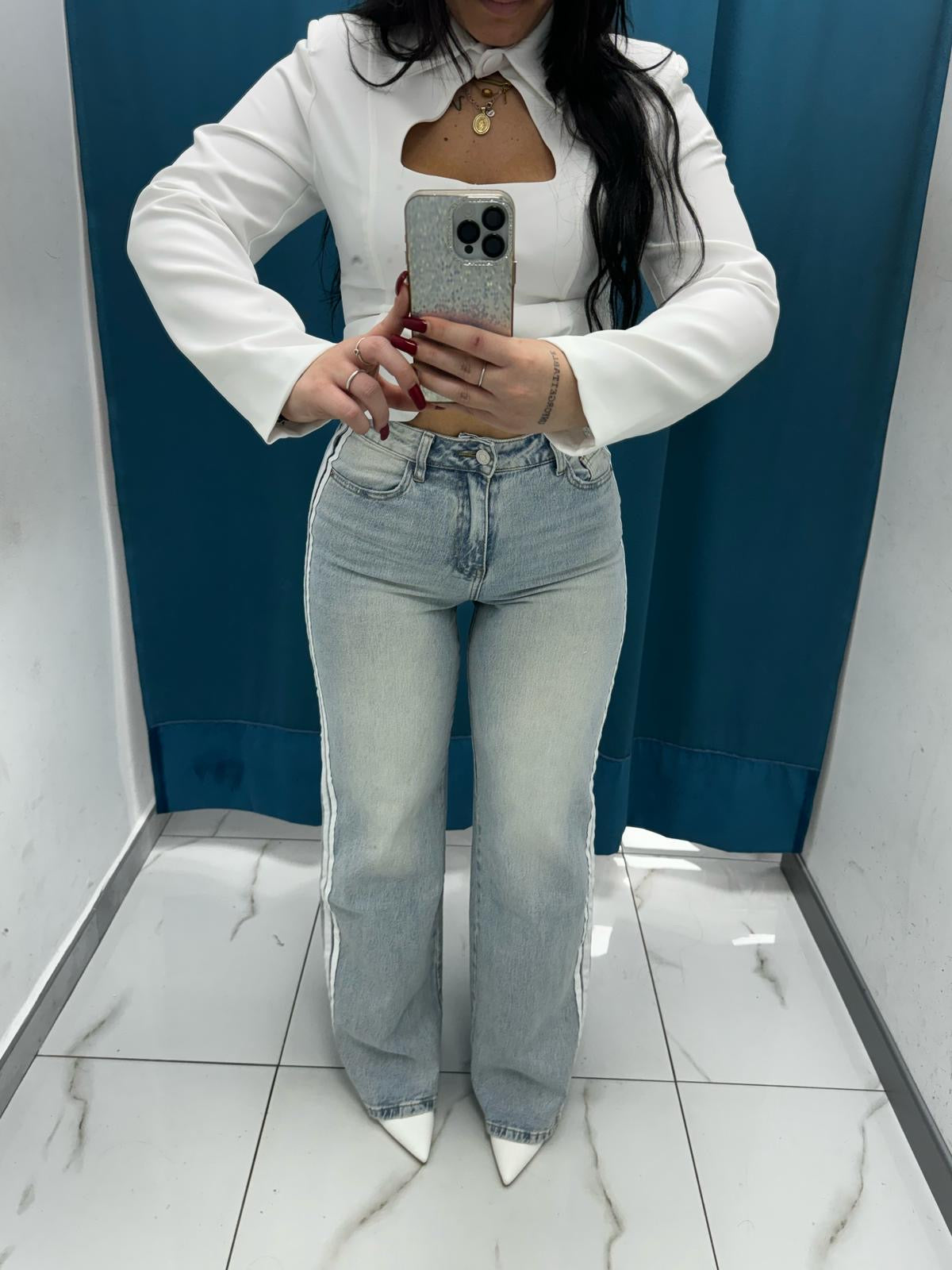 Jeans con riga laterale 55452