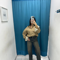 Giacca oversize beige Lumina 24091