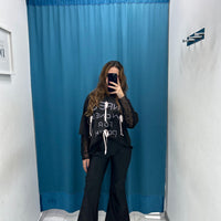 Pantalone in ecopelle a zampa 2155