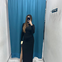 Vestito lungo con scollo 26018