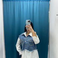 Camicia con gilet in denim 0648