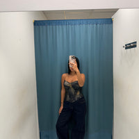 Denim Palazzo con Fondo Risvoltato-F31