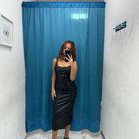 Vestito longuette in ecopelle 30444