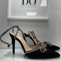 Décolleté con fiocco in strass