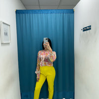 Pantalone slim fit giallo 8870