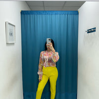 Pantalone slim fit giallo 8870