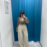 Pantalone wide leg con cintura 18065
