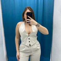 Gilet corto con scollo