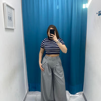 Pantalone wide leg con cintura 18065