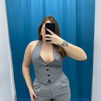 Gilet corto con scollo