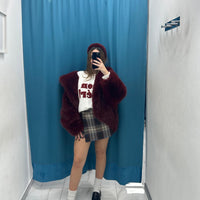 Gonna scozzese con bordeaux 36441