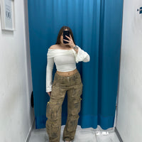 Jeans cargo shade beige 12020