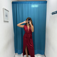 Vestito lungo con spacco 6005