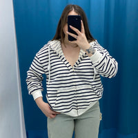 Felpa a righe con zip 58261