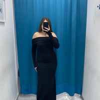 Vestito lungo scollo a barca 23709