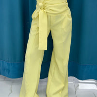 Pantalone con cintura giallo 16067